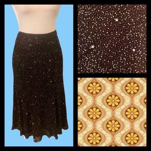 HOST PICK Lillie Rubin Vintage Brown Sequined Skirt
